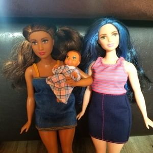 Real size Barbies with baby
